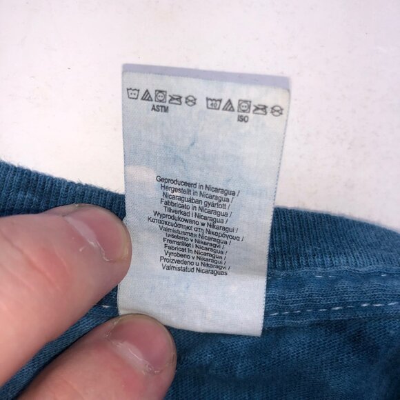 Andy Black T-Shirt Mens L Blue White Tie Dye Vans Warped Tour 2017 Short Sleeve - Picture 9 of 9